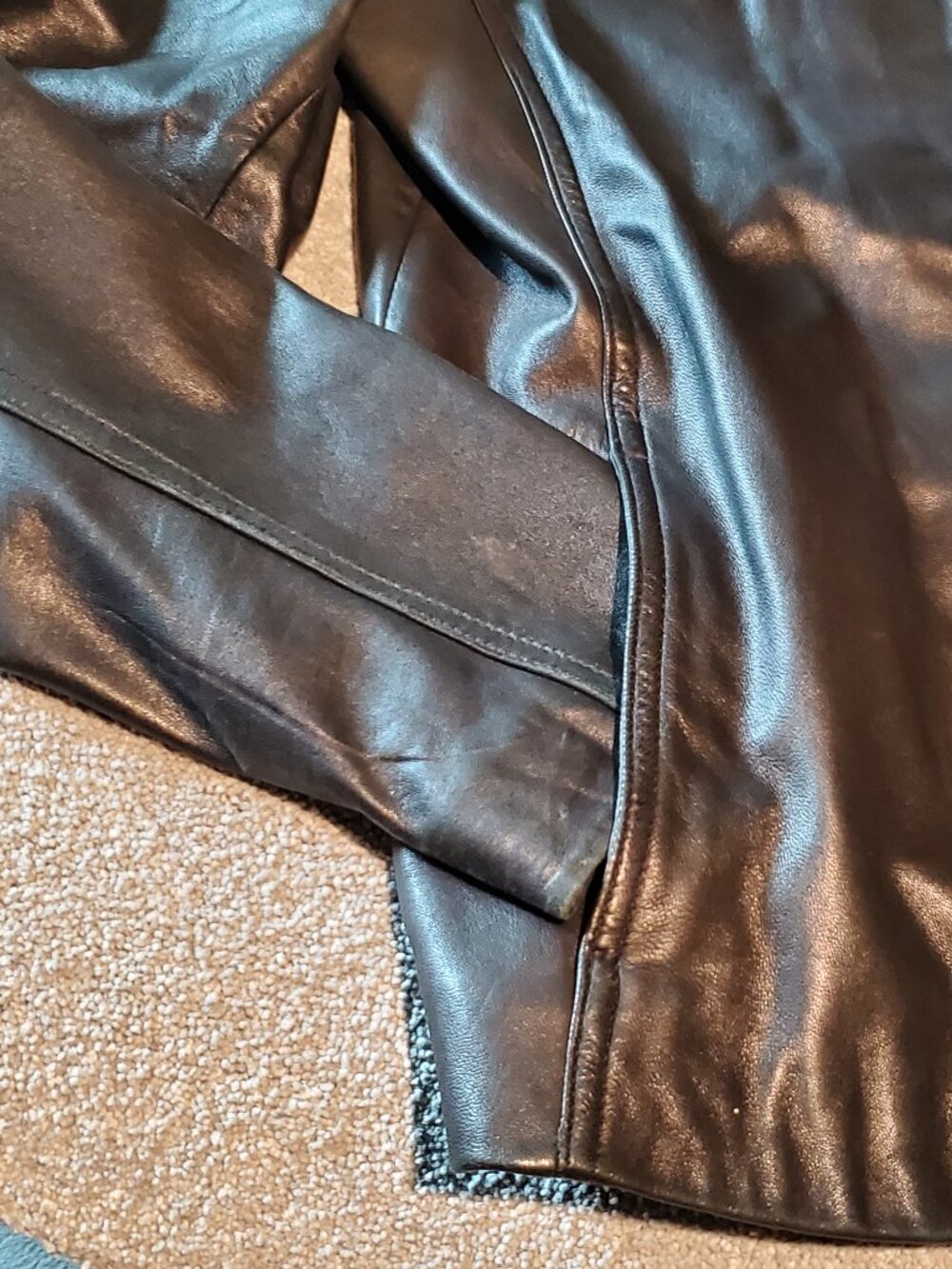 Nine West Women’s Black Leather Large Jacket - Picture 4 of 10